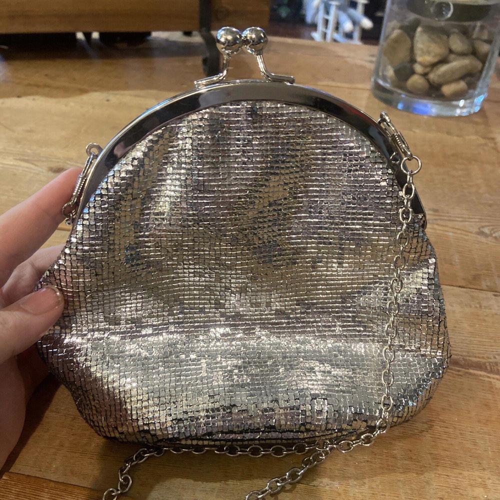 Bella Collection Silver Purse With An Extra Chain